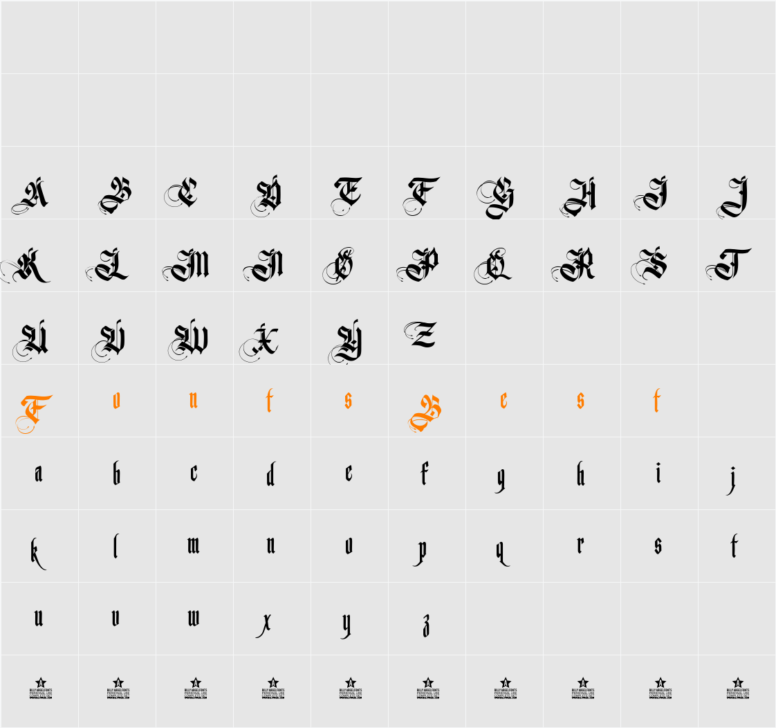 Germanika Personal Use Character Map