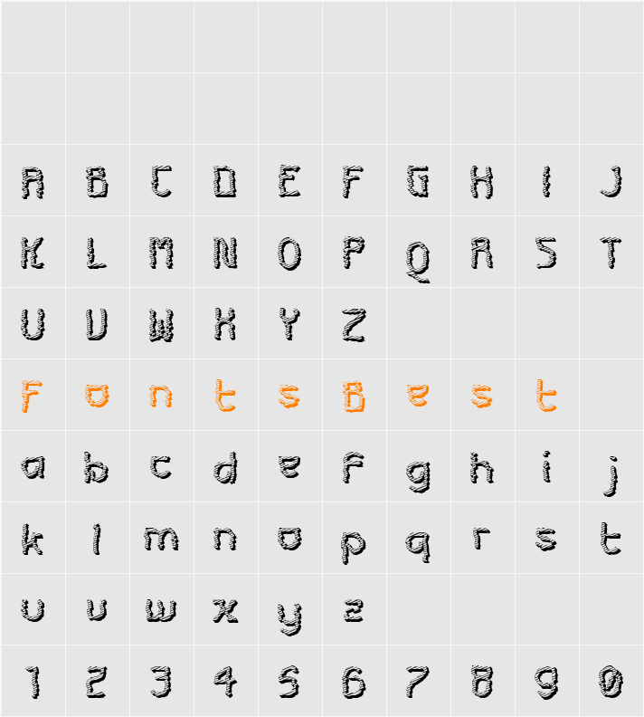 Futurex Roughly Sliced Character Map