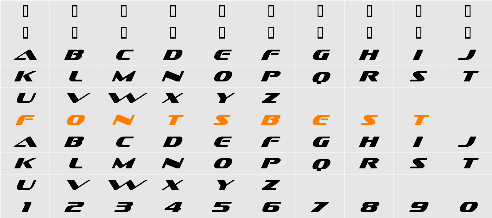 JI-Sauces Character Map