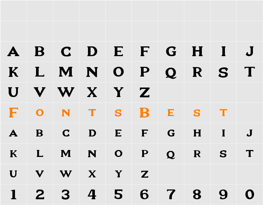 New Flourina Font for 2014 Character Map