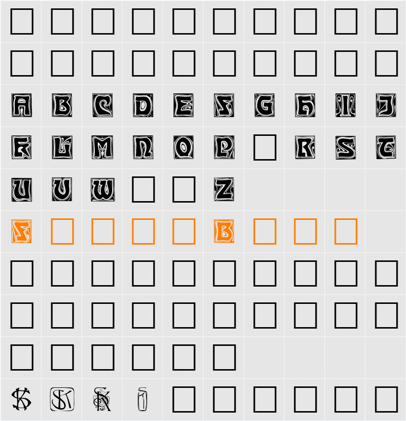 KinigsteinKaps Character Map