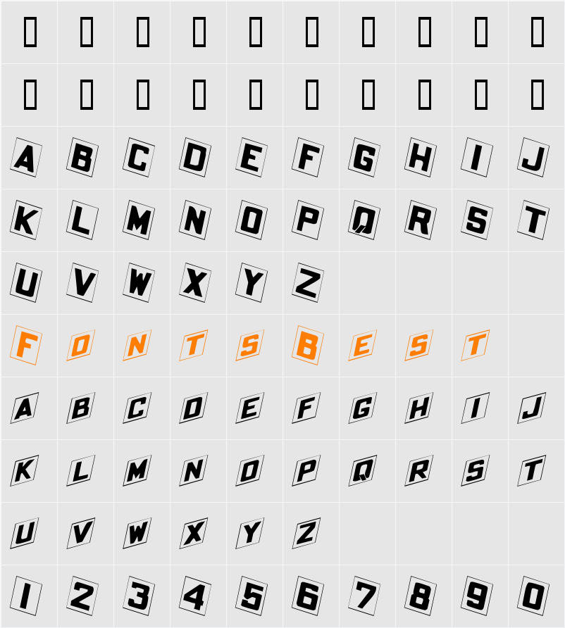 PlacecardExtended Character Map