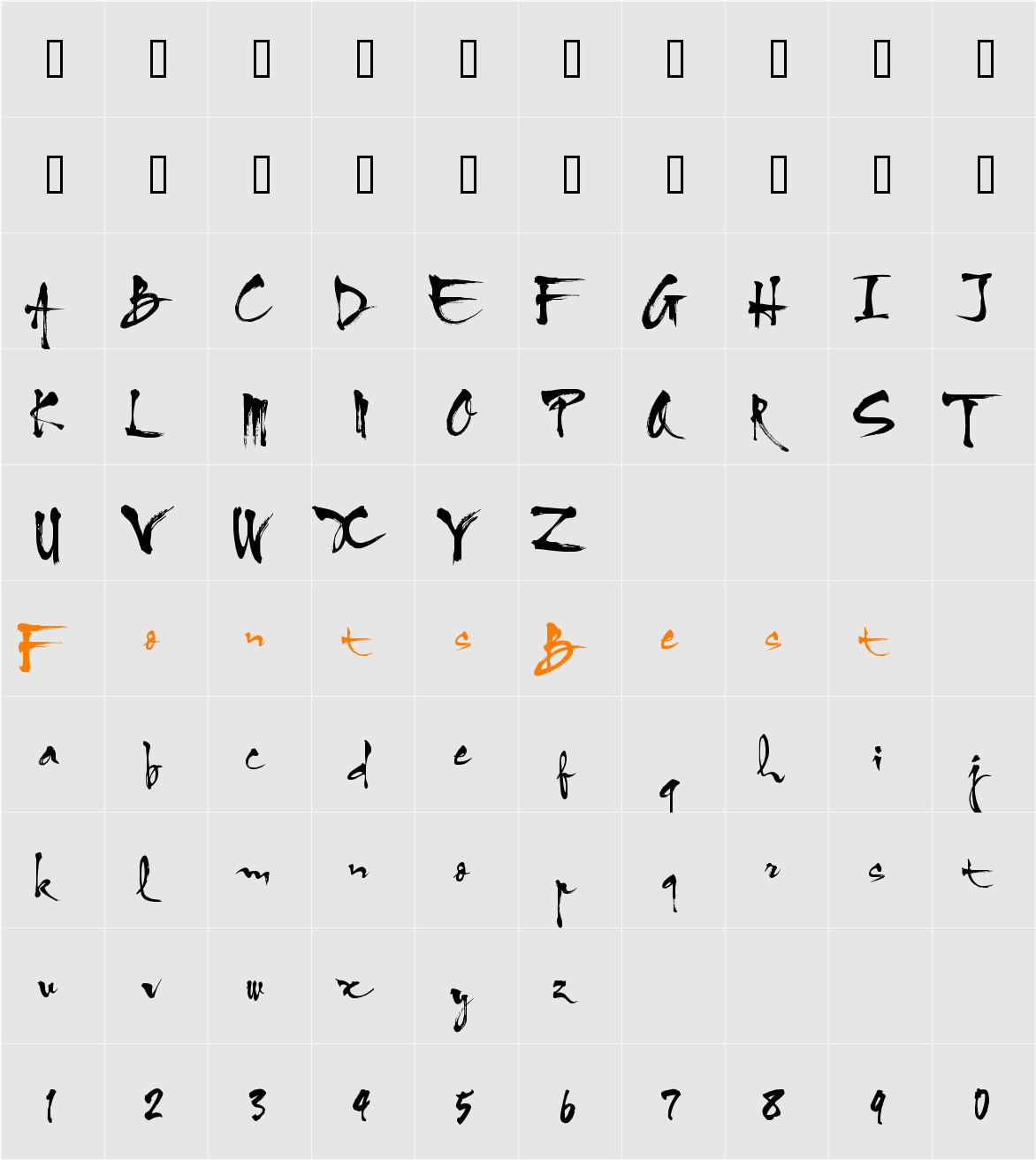 VNI-HLThuphap Character Map