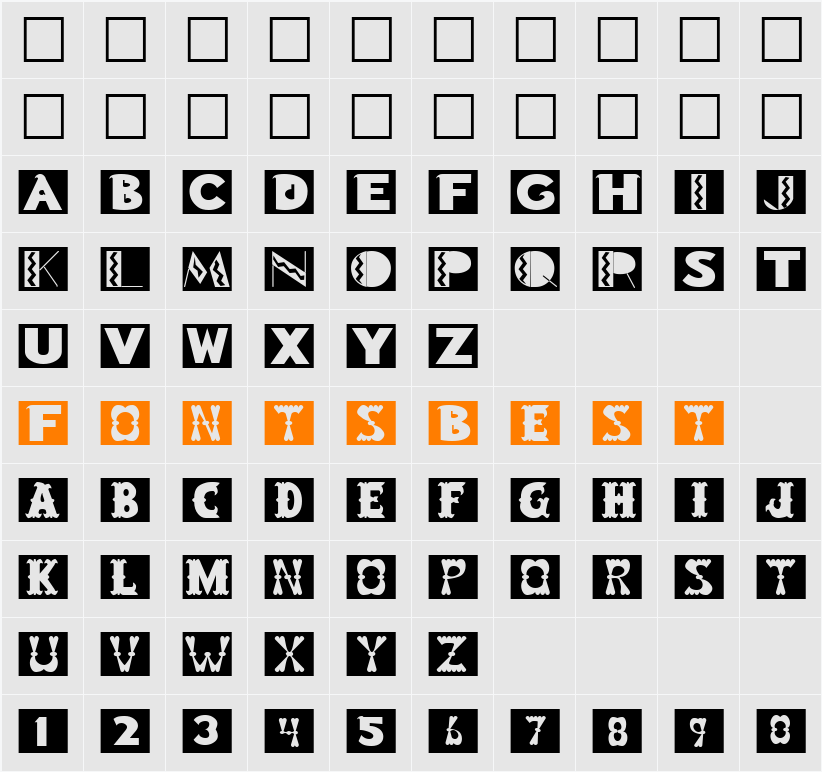 FZ BORDERS 15 Character Map