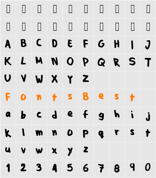 JPfont Character Map