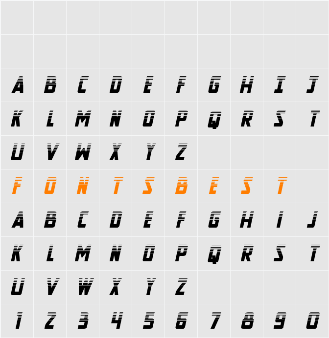 New Comic Title Halftone Italic Character Map