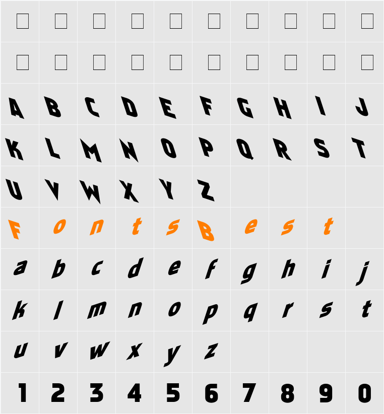 486-CAI978 Character Map