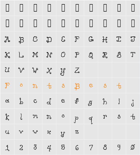 LikeCockatoos Character Map