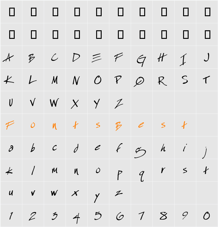 Especial Kay Character Map