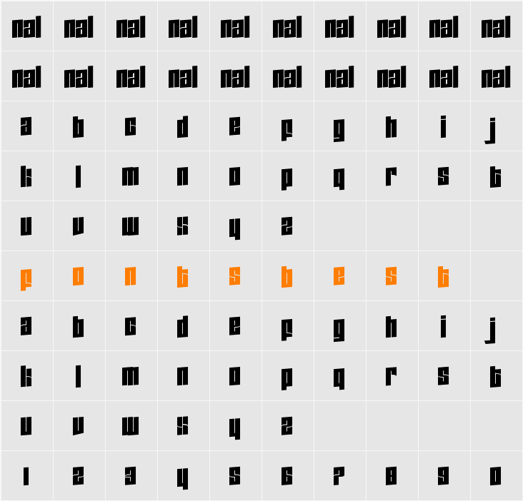 Zdyk Scorpio Character Map