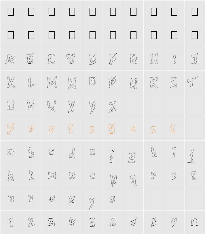 612KosheyLinePL Character Map