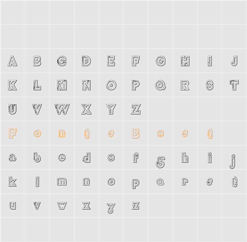 DelamotteLargeRelief Beveled Character Map