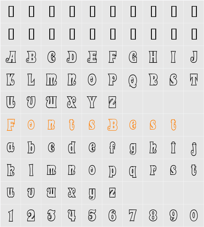 BoboWhite Character Map