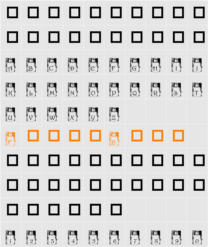 pf_snowman1 Character Map