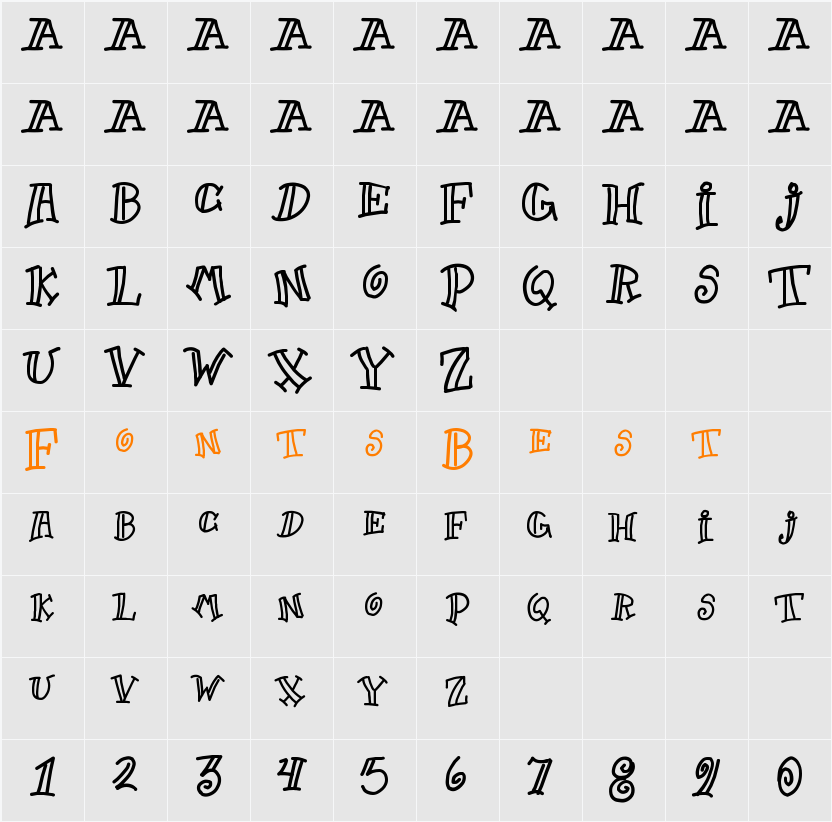 Goofball Character Map
