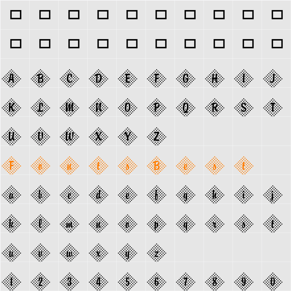 Brody45 Becker Character Map