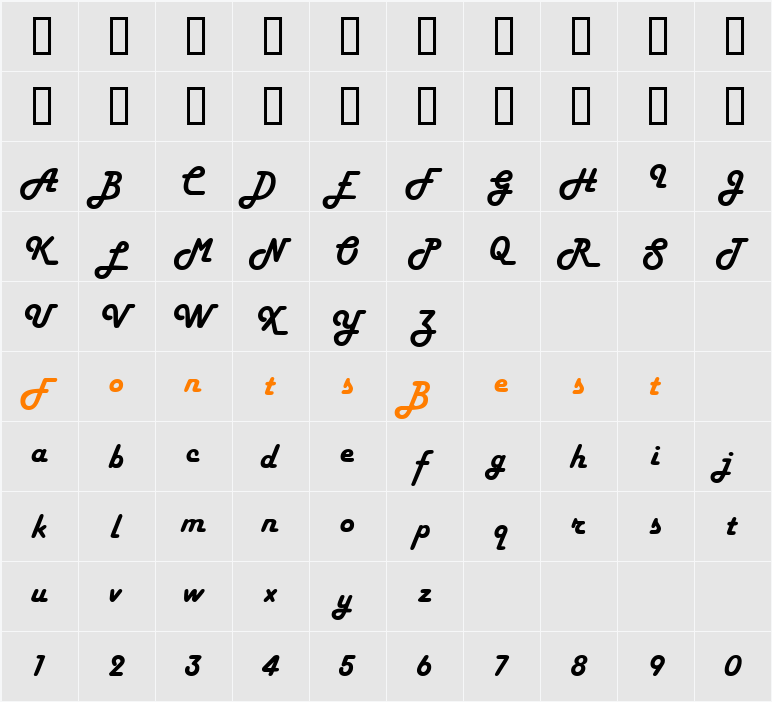 Hamburger Character Map