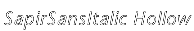SapirSansItalic Hollow Font Image