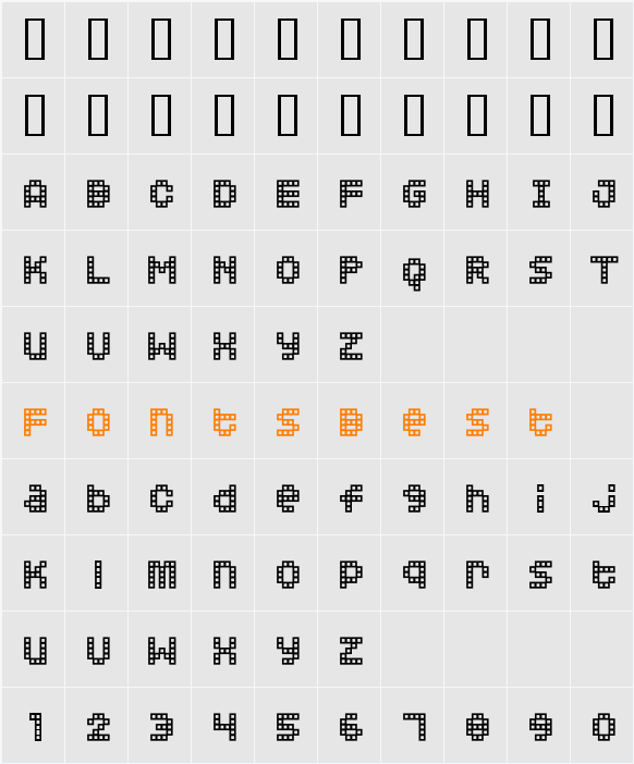 Squarodynamic 02 Character Map