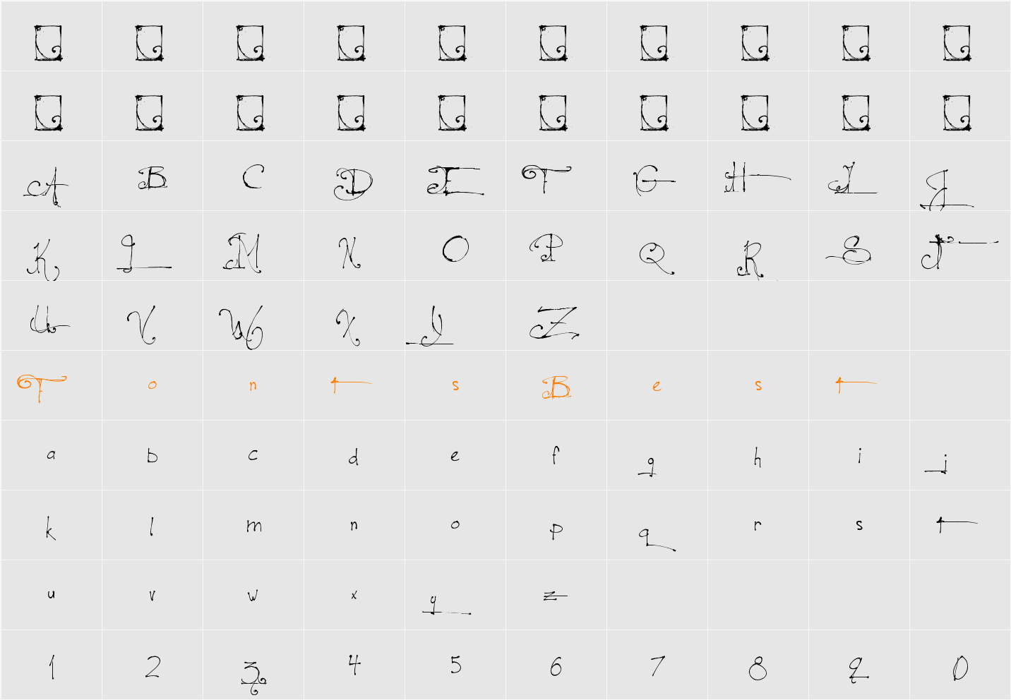 Jellyka - le Grand Saut Character Map
