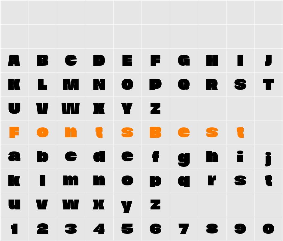 Duera PERSONAL USE Expanded Character Map