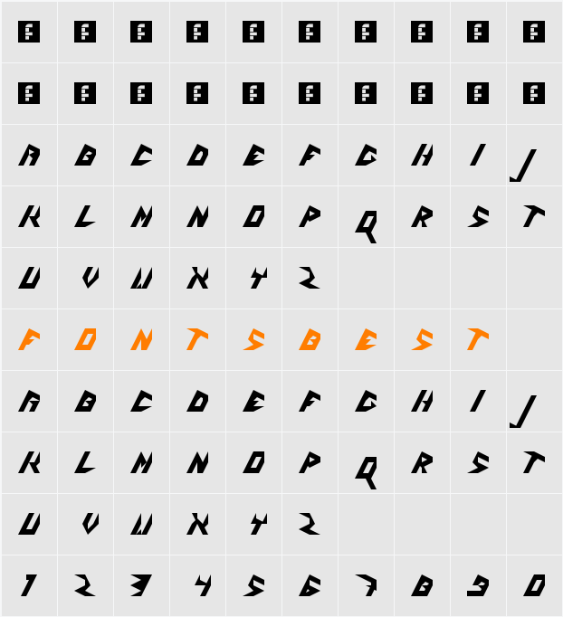 5Zlash Character Map