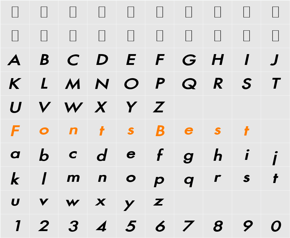 Fusi-Extended Character Map