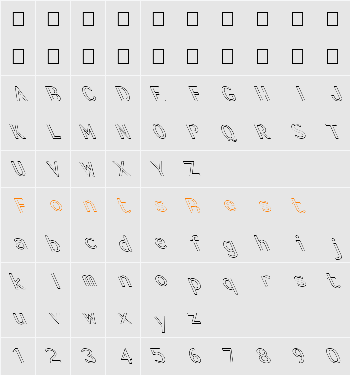 FZ BASIC 23 HOLLOW LEFTY Character Map