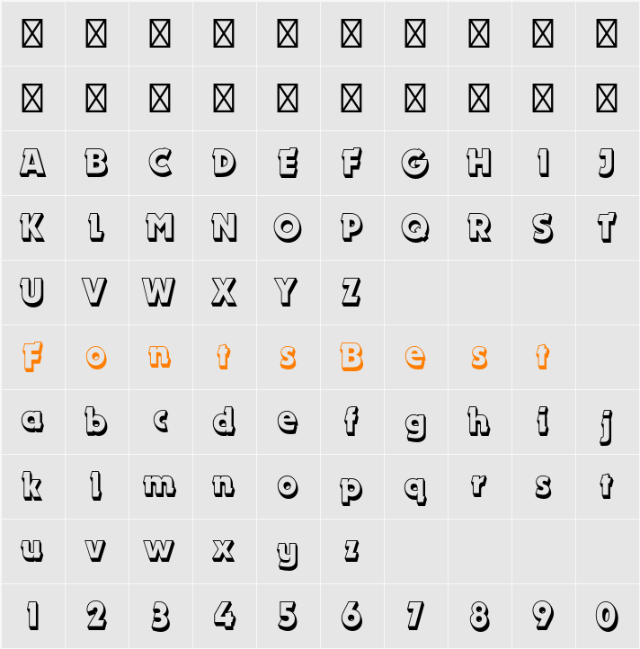 Dynamo Shadow Std Character Map