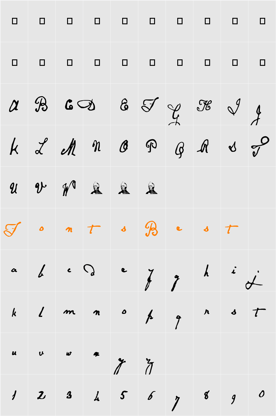 Papineau Character Map