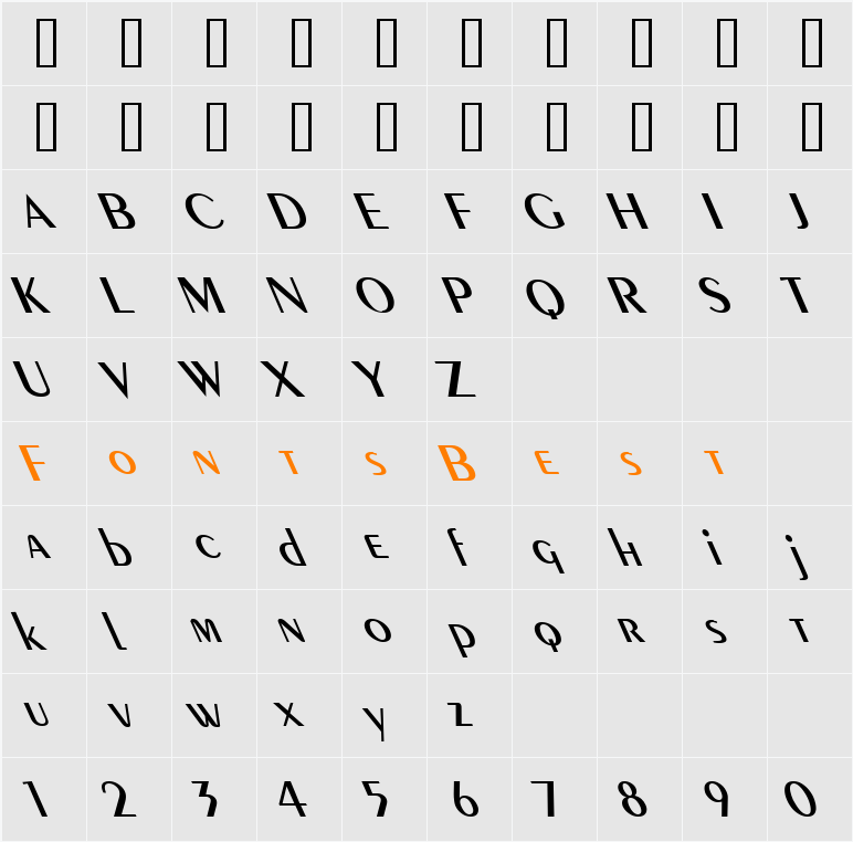 Pare Reverse Character Map