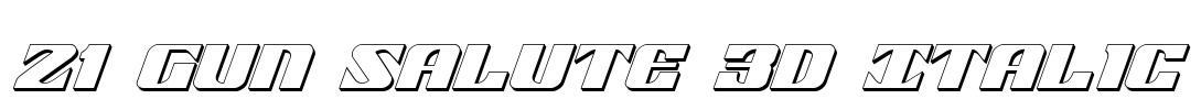 21 Gun Salute 3D Italic Font Image