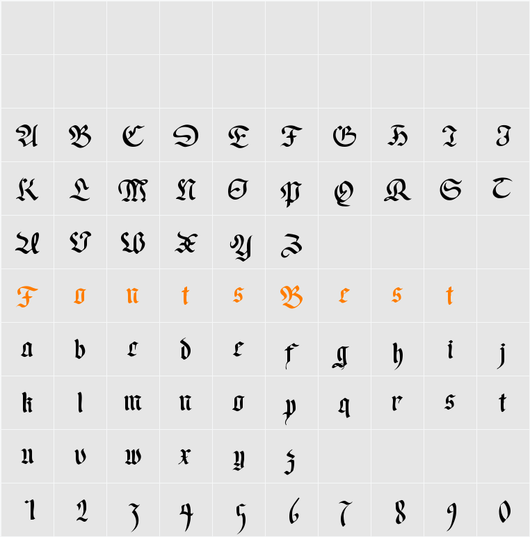 WrittenFrax Character Map