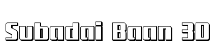 Subadai Baan 3D Font Image