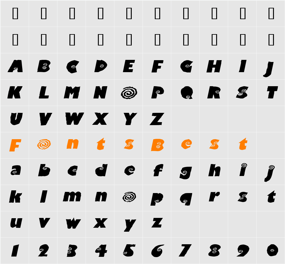 VertigoExtended Character Map