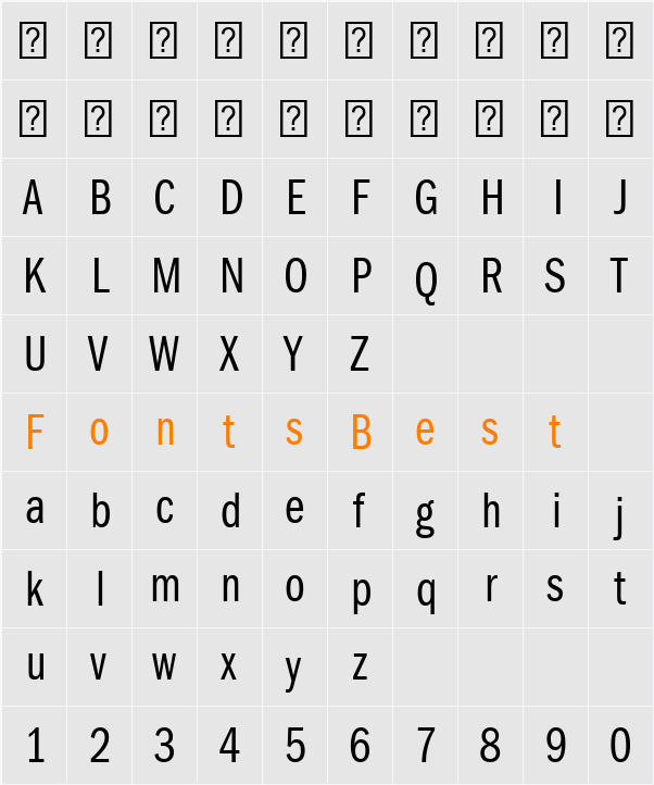 ITCFranklinGothic LT Com BkCm Character Map