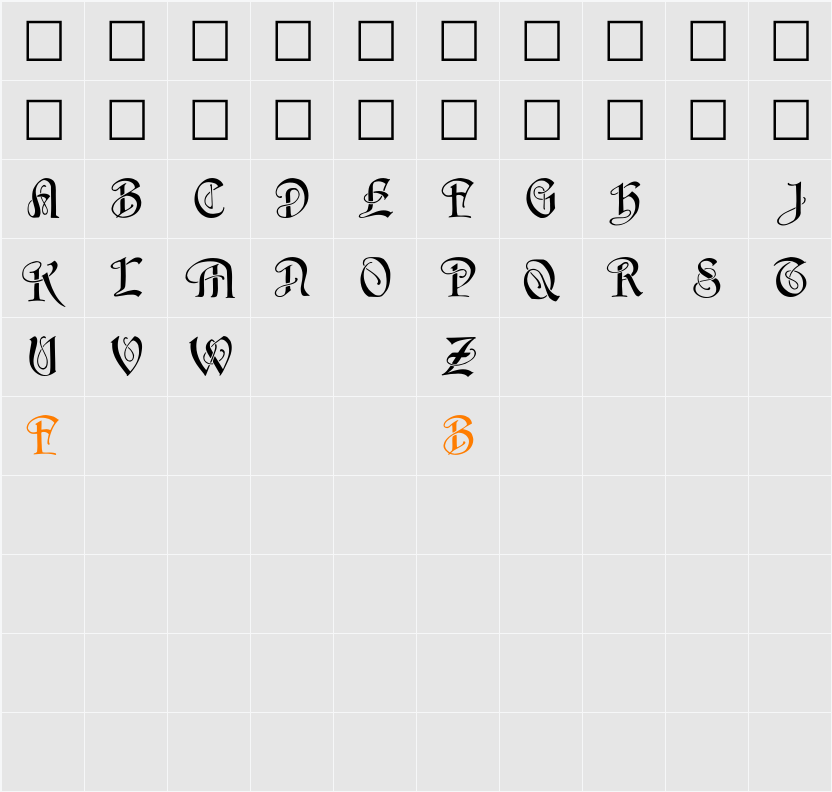 HorstCaps Caps Character Map