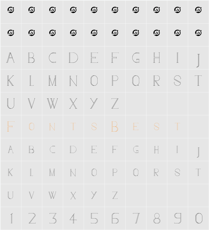 go to the sky Character Map