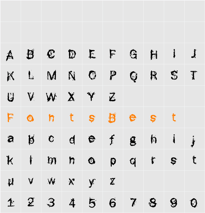 F-Rotten Font Character Map