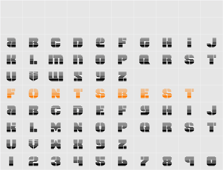Space Cruiser Gradient Character Map