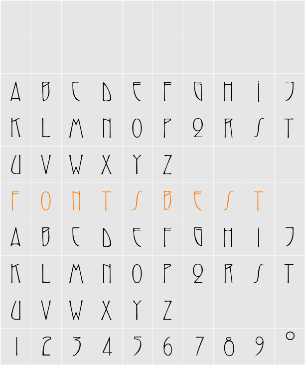 SarahCaps Character Map