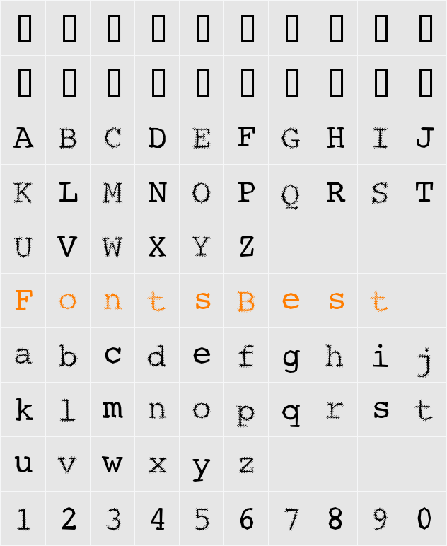 Borderzone Character Map