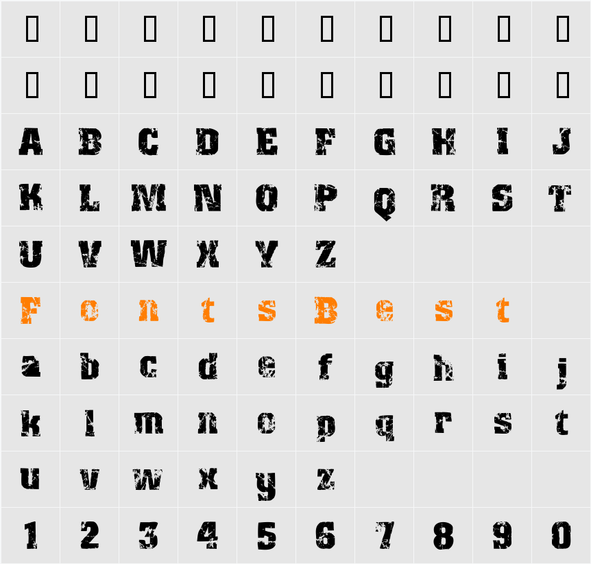 672-CAI978 Character Map