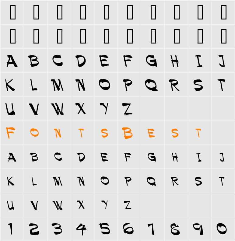 Palamino Reverse Character Map