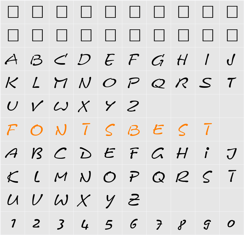 Pyxidium Quick Character Map