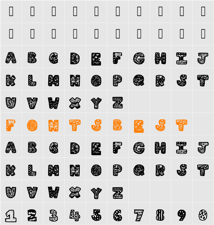 LetterGraphic Character Map