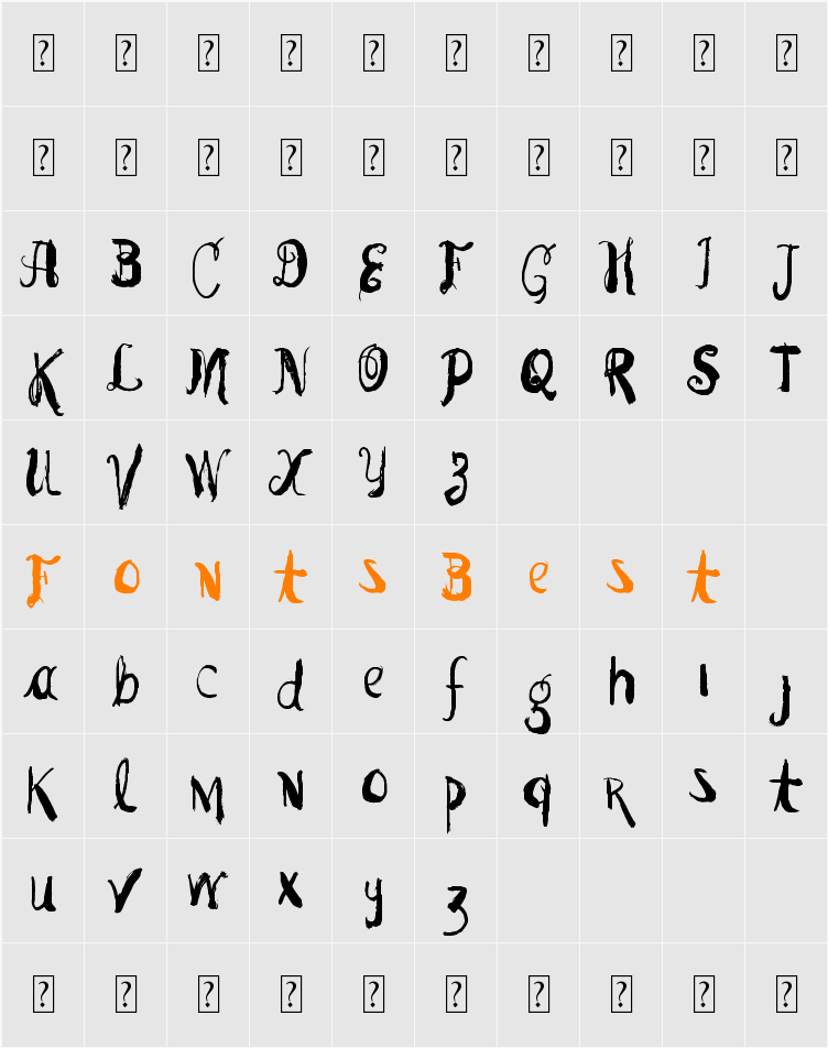 Vtks Pedra Bruta Character Map