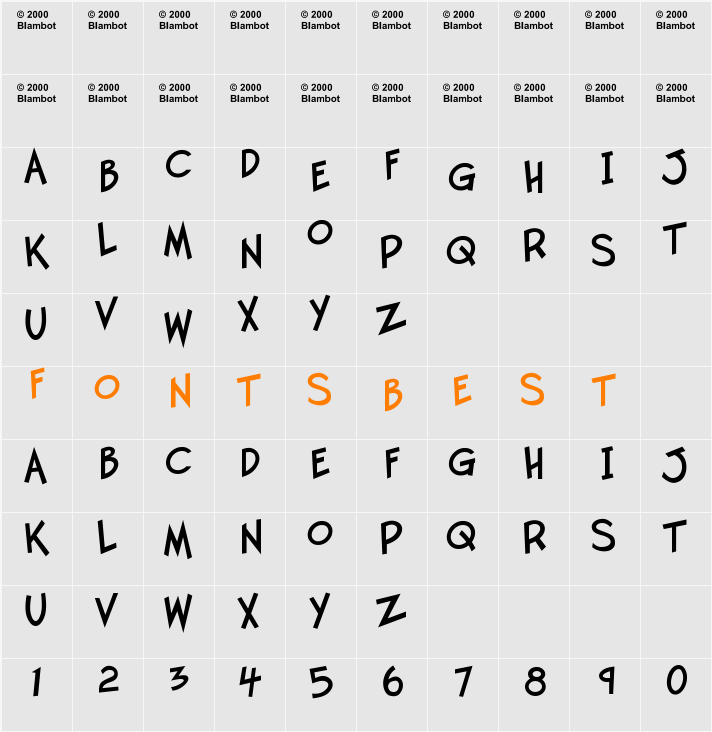 Twelve Ton Goldfish Character Map