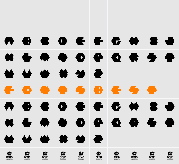 PolyFont Black Character Map