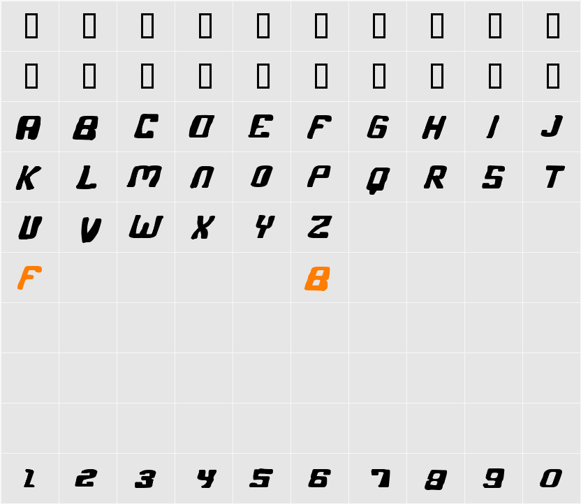 phonebook Character Map